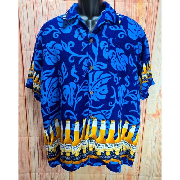 Corona Extra Hawaiian Beer Rayon Shirt XXL - Picture 1 of 6